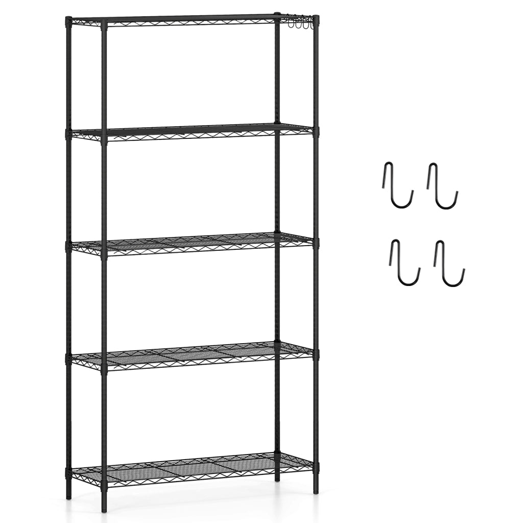 Scaffale metallo 5 ripiani regolabile resistente rete v-Scaffale organizzatore casa cucina garage 565kg 91 x 35 x 182 cm