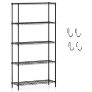Scaffale metallo 5 ripiani regolabile resistente rete v-Scaffale organizzatore casa cucina garage 565kg 91 x 35 x 182 cm