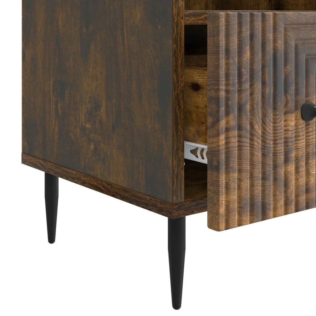 Mobile TV Rovere Fumo 102 x 34,5 x 50 cm Legno ingegnerizzato 894910