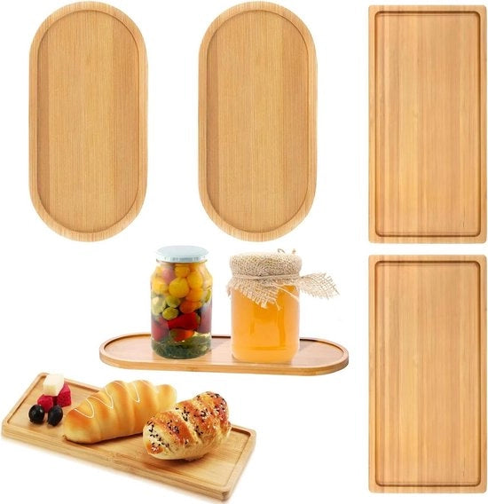 Piatto da tavola ovale in legno rettangolare - Piatto decorativo - Piatto per servire fiori e piante, piatto per torte rettangolare 70x70