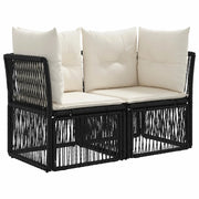 Set Divano da Giardino 4 pz | Set Salotto da Giardino Nero polyrattan