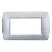 Placca Plastica Serie Space 4P Colore Silver Satinato Compatibile Con Bticino Living Light