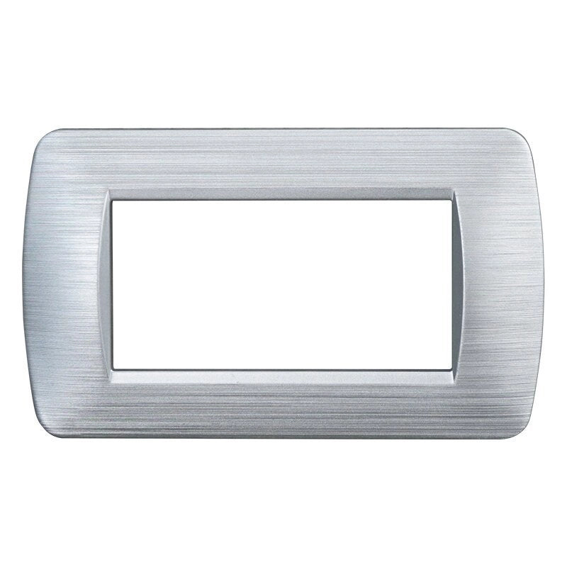 Placca Plastica Serie Space 4P Colore Silver Satinato Compatibile Con Bticino Living Light