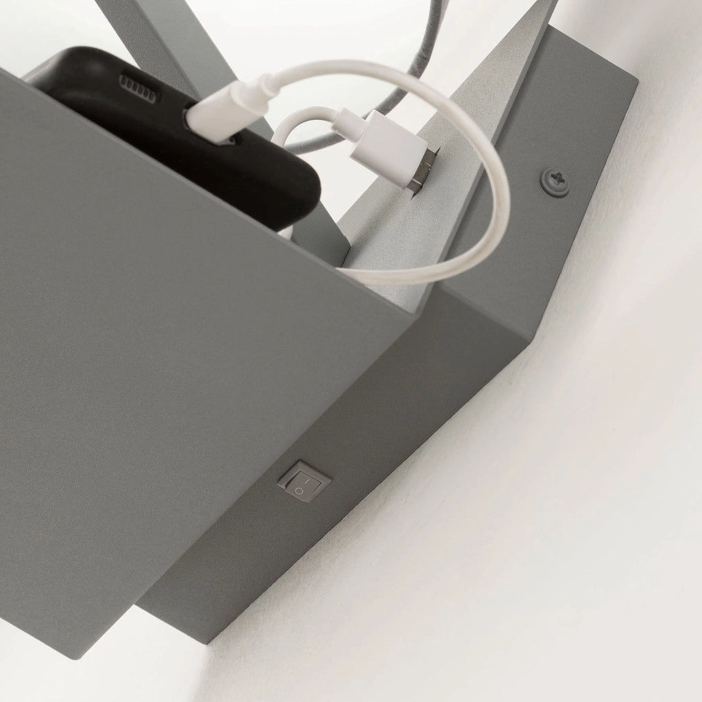 Applique con usb ALIEEN grigio