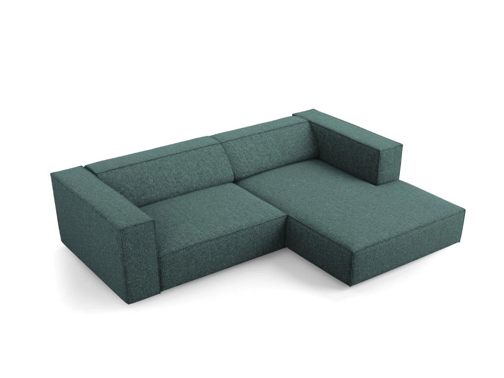 Cosmopolitan Design - Divano angolare destro "Arendal" 3 posti in ciniglia petrolio 