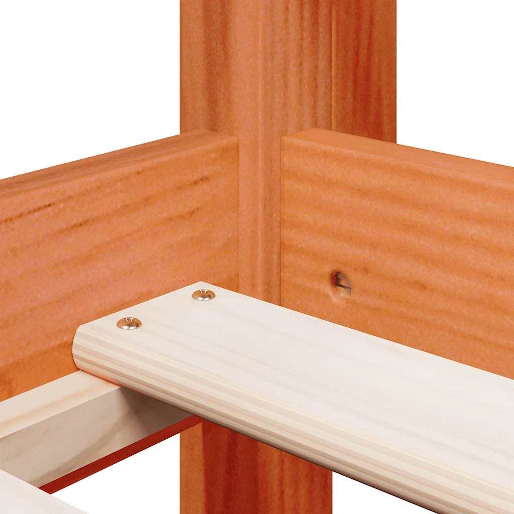 Letto singolo | Letto per adulti | Letto a Soppalco con Tetto Marrone Cera 90x200 cm Legno di Pino