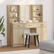 Set da tavolo da trucco con LED con porta 3 pcs Rovere Sonoma 3334292