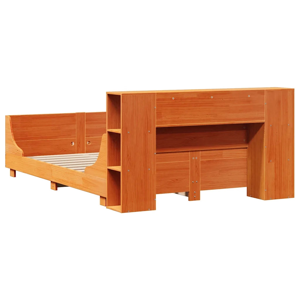 Giroletto senza Materasso Marrone Cera 150x200 cm Legno di Pino