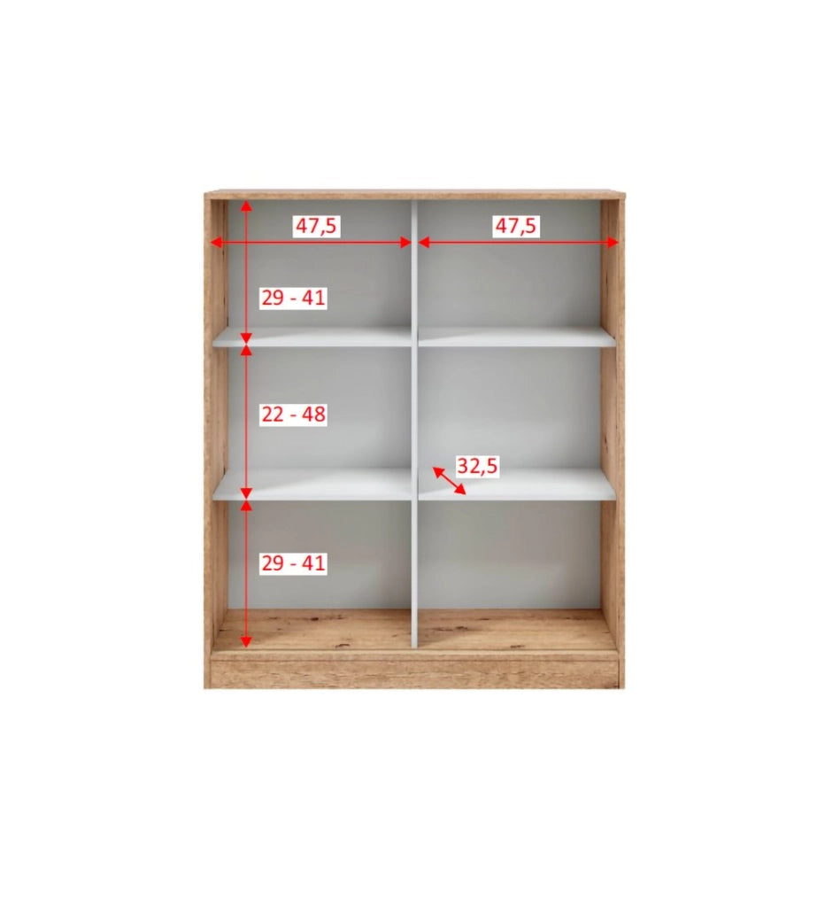 Armadio Camera da Letto Resana, Guardaroba 2 Ante 4 Ripiani, 40x119h cm Marrone Rovere Nodi
