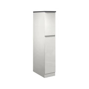 Dispensa da cucina Atrax, Mobile multiuso, Armadio portaoggetti a 2 cassettoni, 100% Made in Italy, 30x60h165 cm, Bianco lucido e Ardesia