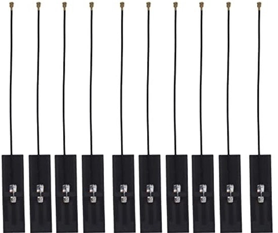 Antenna FPC a 10 pezzi - Antenna flessibile - Supporta 2.4G e 5.8G - Nero - Adatto per WiFi e Bluetooth - Ideale per dispositivi intelligenti