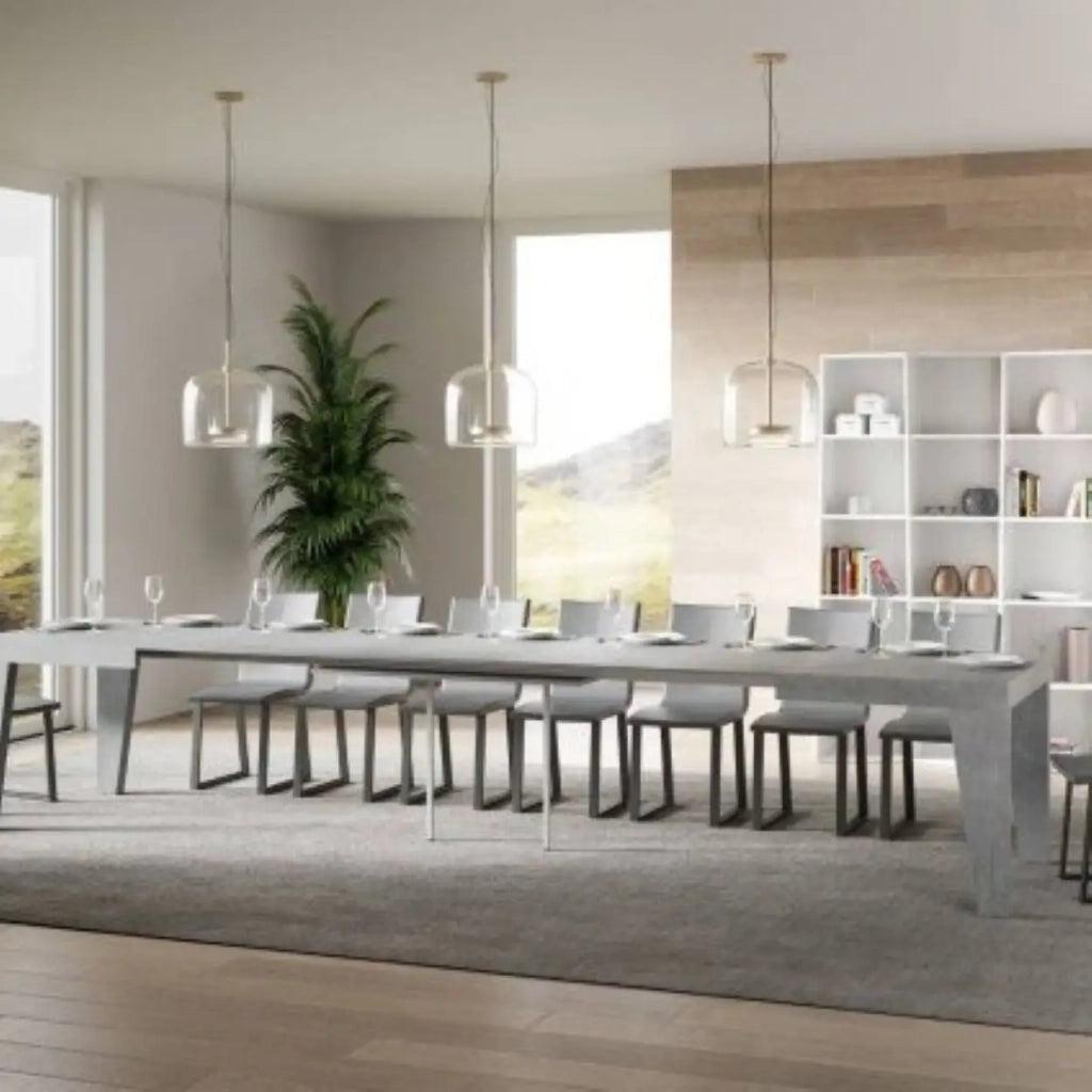 Tavolo allungabile 130/390x90 cm Naxy colore cemento