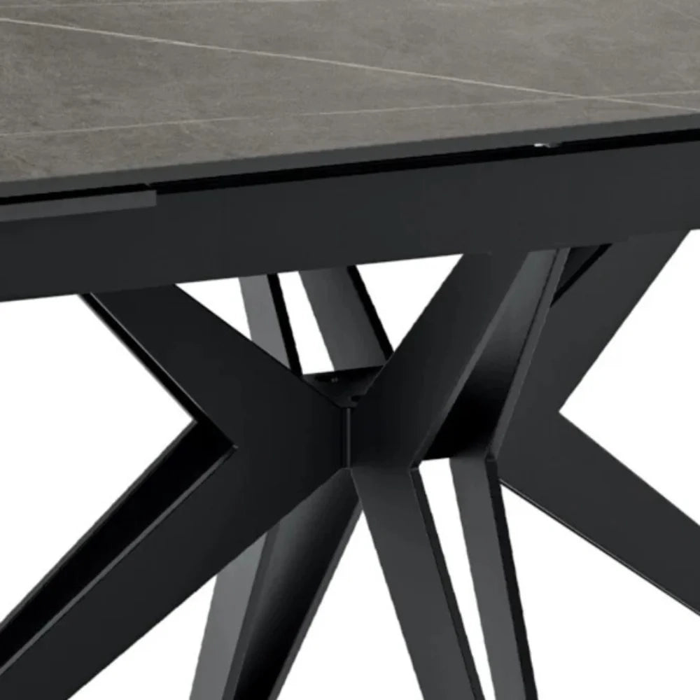 Tavolo da pranzo allungabile in ceramica effetto marmo grigio Caesar 160-240x90 cm fino a 10 posti | Duzzle