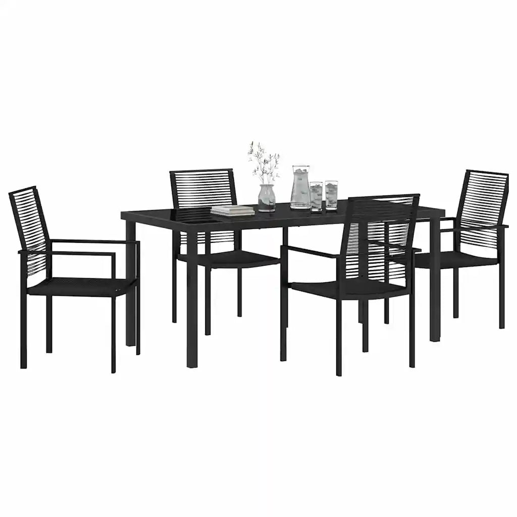 Set da Pranzo per Giardino 5 pcs Nero 3379166