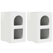 Set di 2 Comodini | Armadio da Notte | Mobiletto da notte Bianco Lucido 29,5 x 33,5 x 50 cm