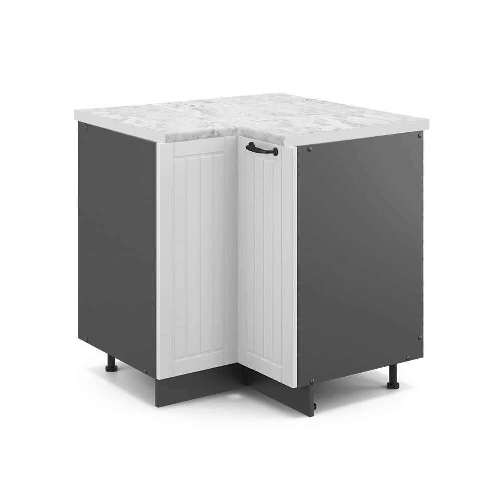 Mobile ad angolo cucina Fame-Line Bianco rustico/Antracite 80.5 cm, PL Marmo Vicco