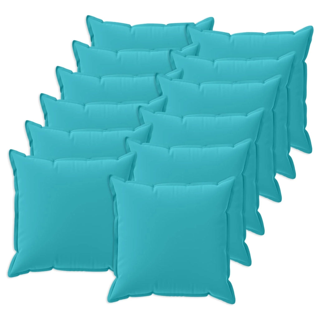 Federa 12 pcs HOUTEN Turchese 50 x 50 cm Poliestere 919236