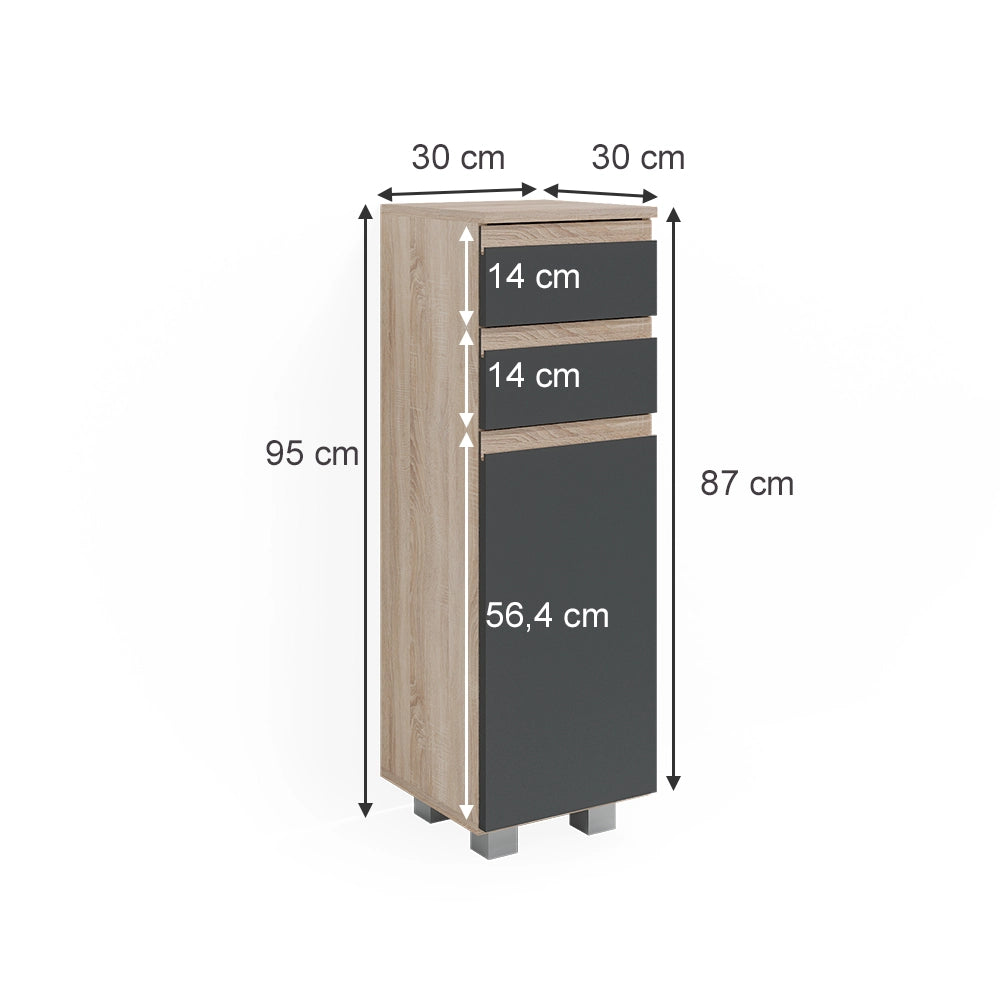 Vicco Mobiletto bagno Sonoma 30 x 95 cm