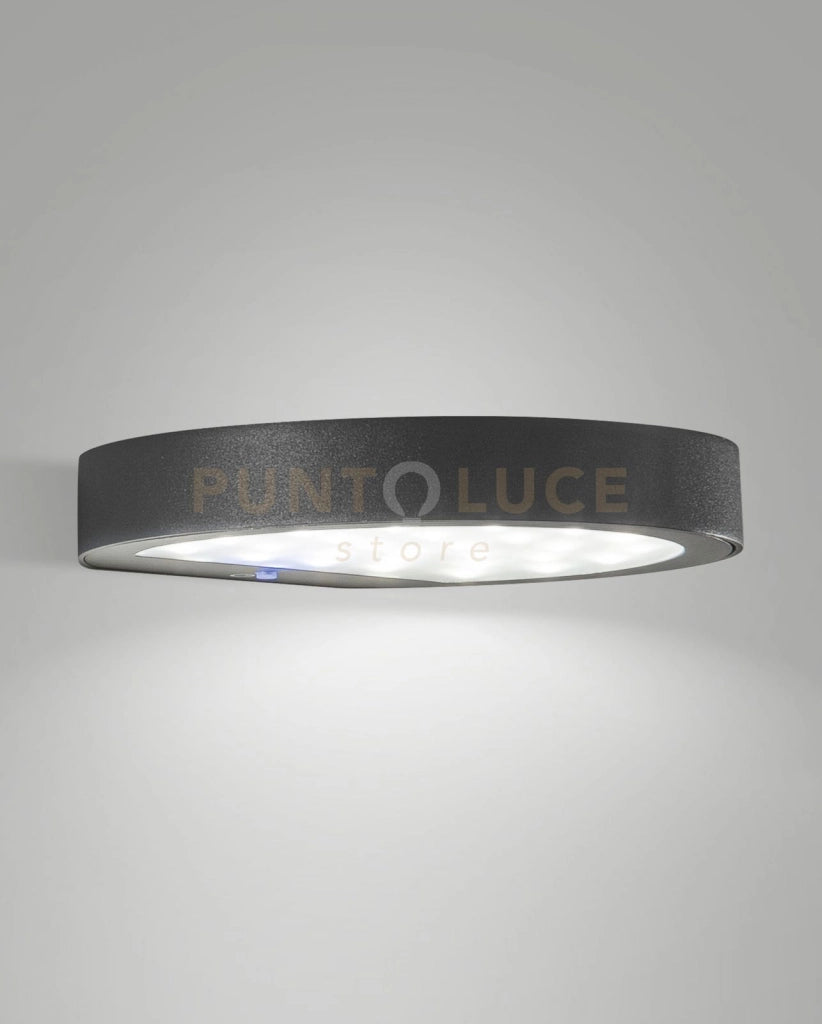 PALMER APPLIQUE PANNELLO SOLARE GRIGIO SCURO CREPUSCOLARE CON SENSORE DI MOVIMENTO A LED 2,7W 3000K 385LM