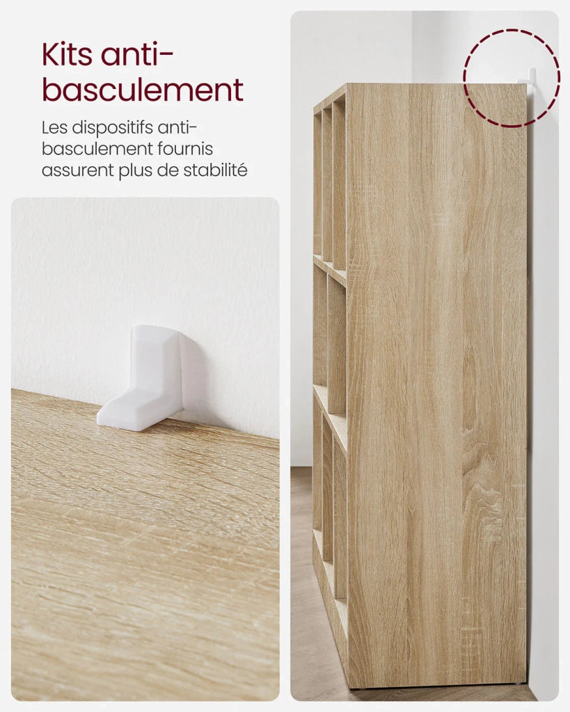 Libreria aperta mensola portaoggetti indipendente dimensioni: 97,5 x 30 x 100 cm beige 12_0004278
