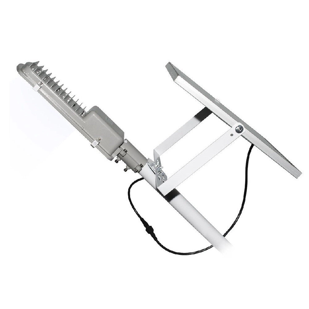 Trade Shop - Faro Led Lampione Stradale 60w Luce Fredda Con Pannello Solare E Staffa Fb660 -