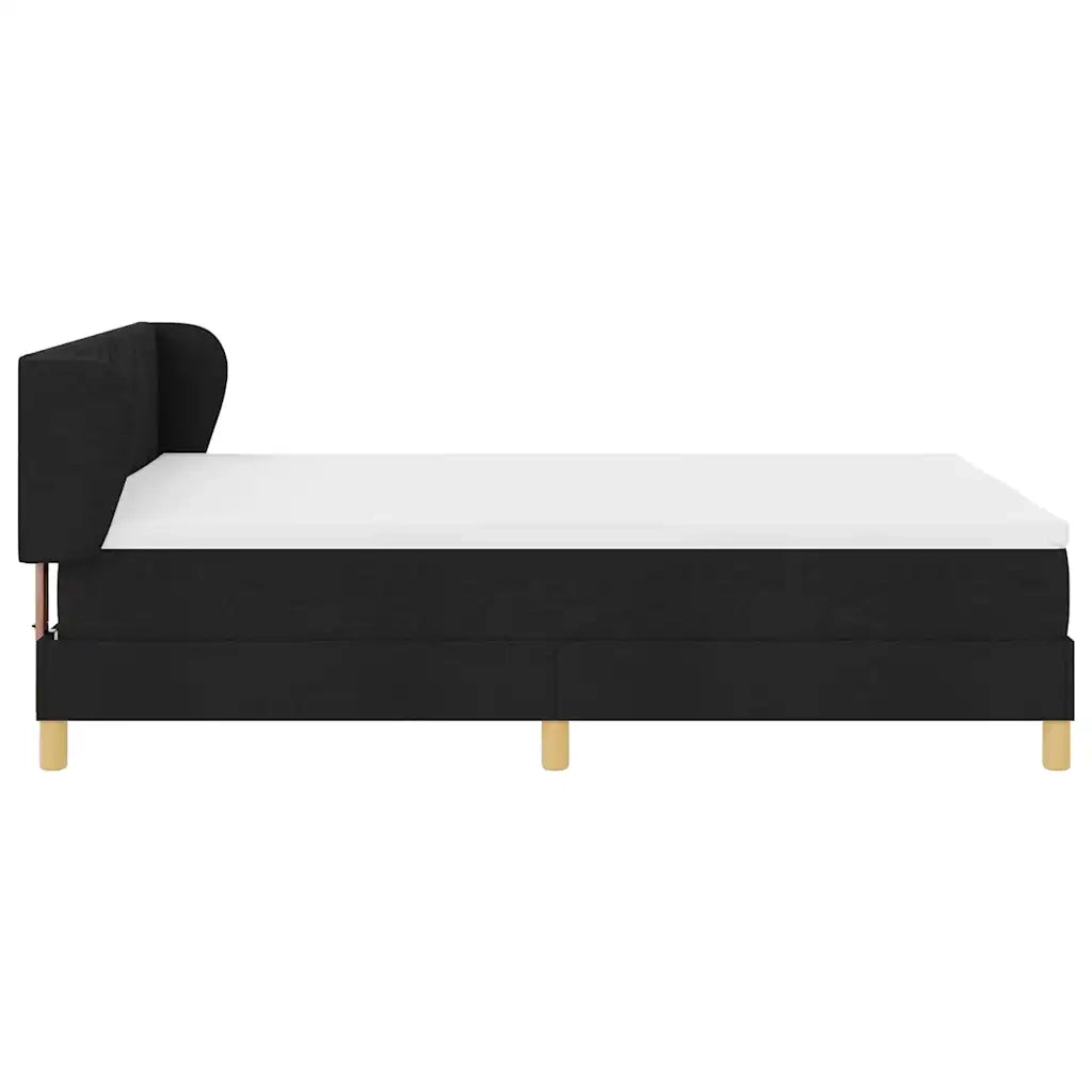Letto a molle con materasso Nero 140 x 190 cm Tessuto 3340271