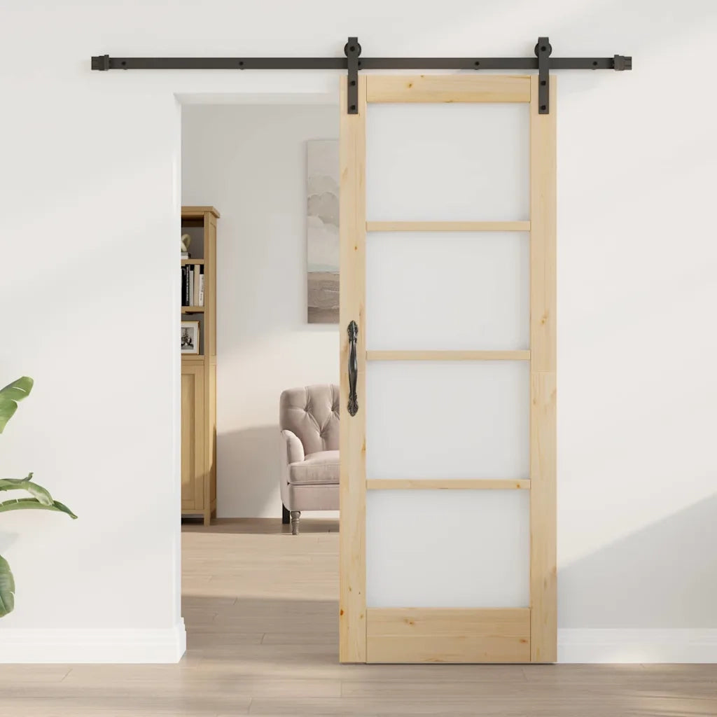 Porta scorrevole ORKDAL Naturale e Nero 73,5 x 198,5 cm 3331819