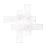 Frida - Applique da parete 4 luci E27 in vetro bianco satinato - Montatura cromo, IP20, max 4x52W, lampadine escluse, larghezza 91cm