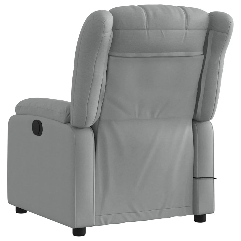 Divano Sedia-Poltrona Reclinabile Massaggio Elettrica Grigio Chiaro Tessuto 257306