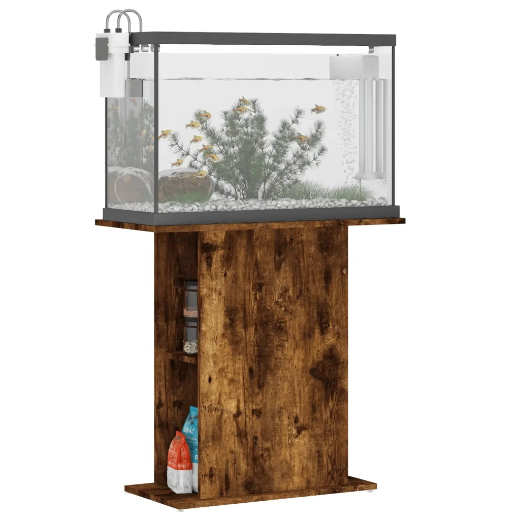 Supporto Acquario 75x36x72,5 cm Legno Multistrato Rovere Fumo 833652