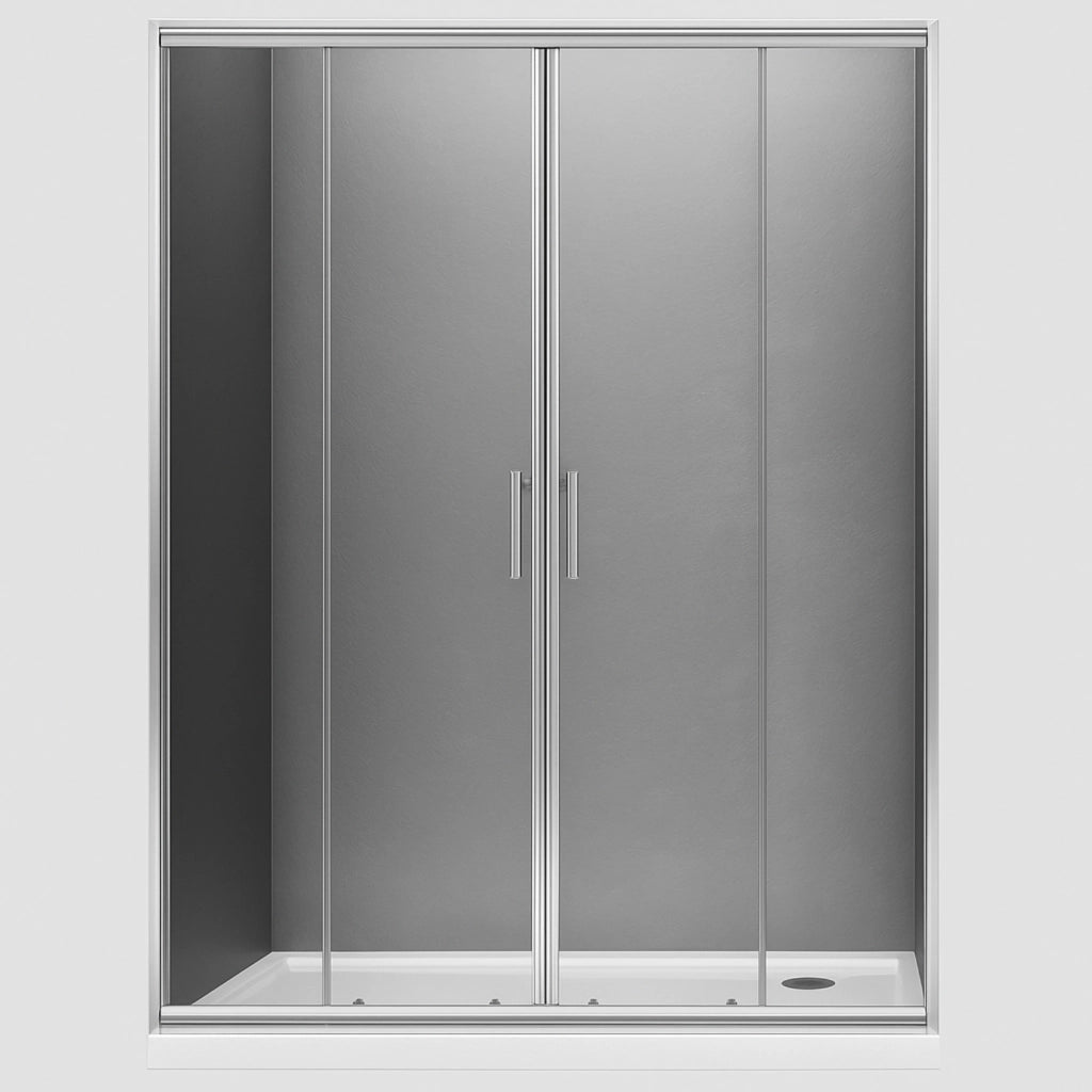 Porta doccia scorrevole slide4 per nicchia quattro ante cristallo trasparente *** misure 160-166 x h190 cm trasparent...
