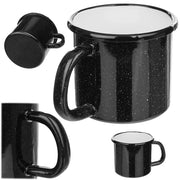 Tazza smaltata KADAX da 400 ml, 8 cm, stile retrò, con manico.
