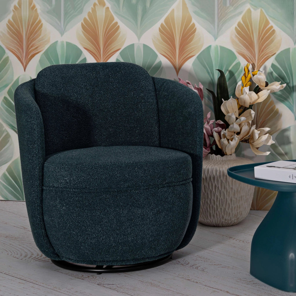 Poltroncina Morond, Poltrona Base Girevole, 70x72x75h cm Verde Ottanio