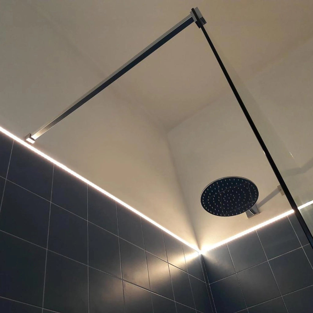 Striscia LED KIT SMART tenuta stagna IP68 Linear COB flessibile Neon Flex dimmerabile 24V WiFi Alexa sauna doccia 3000K