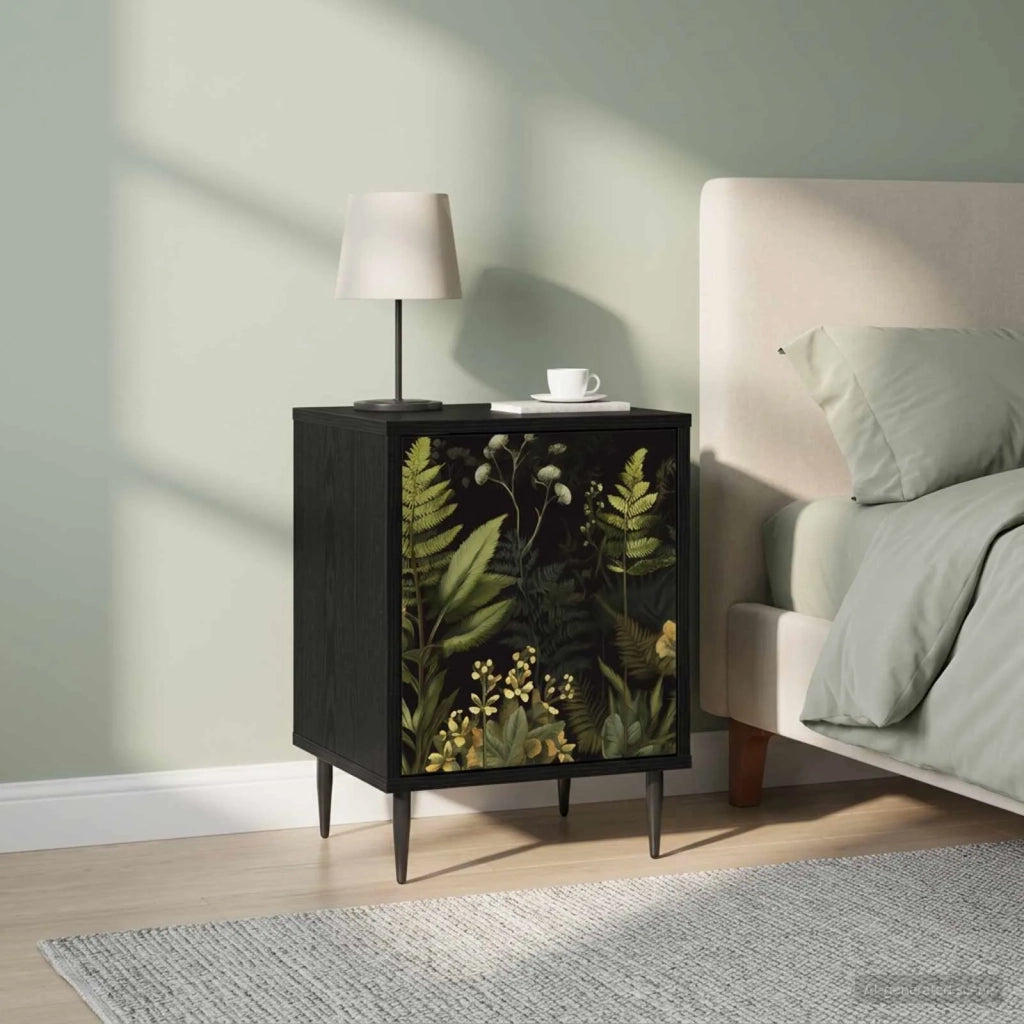 Armadio da Notte RHENEN 2 pz Rovere Nero 36 x 33 x 51 cm 8007230