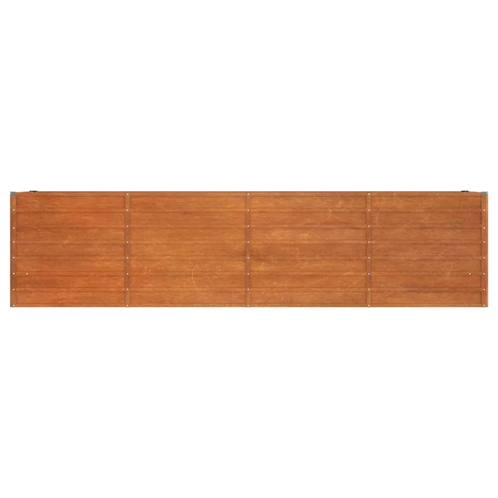 Fioriera rialzata per piante fiori terrazza giardino finitura ruggine 320 x 40 x 77 cm acciaio corten marrone 02_0039871
