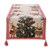 Runner Natalizio Ricamato con Nappe Shabby Chic Blanc Mariclo