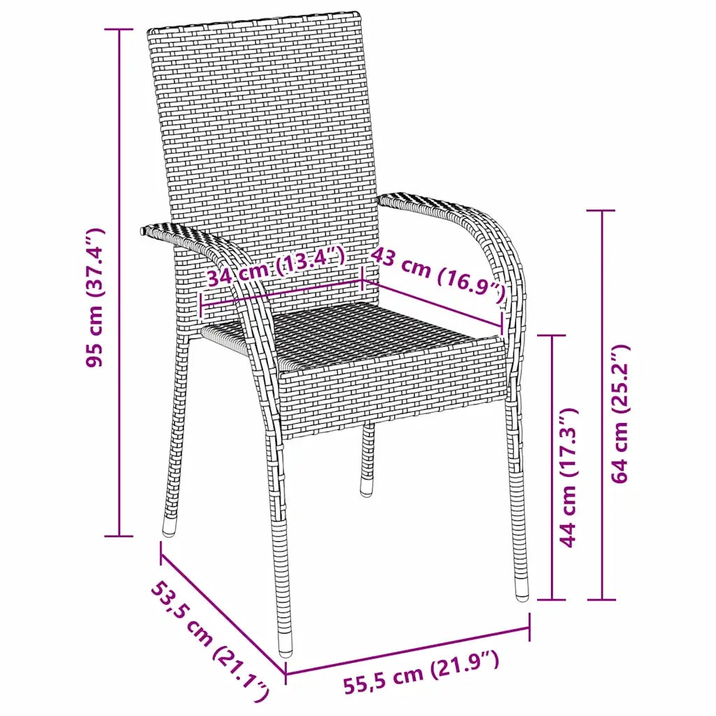 Set da Pranzo per Giardino 5 pz | Set Salotto da Giardino Marrone