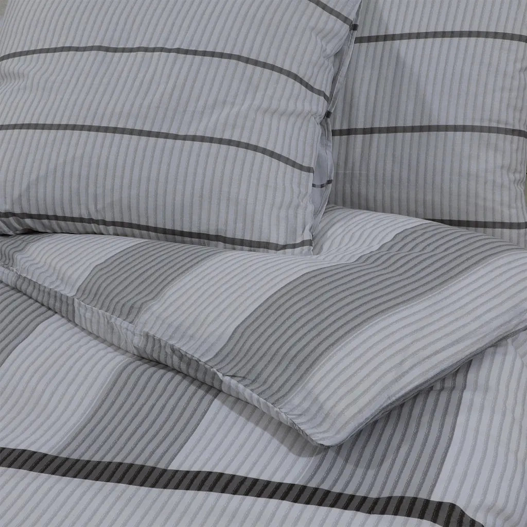 Set Copripiumino Grigio 240x220 cm in Cotone 136434