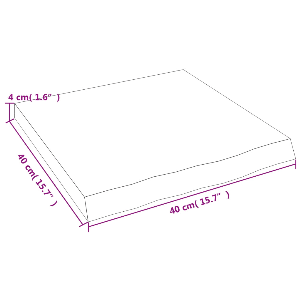 Piano Bagno 40x40x(2-4) cm in Legno Massello Non Trattato CFW6381534