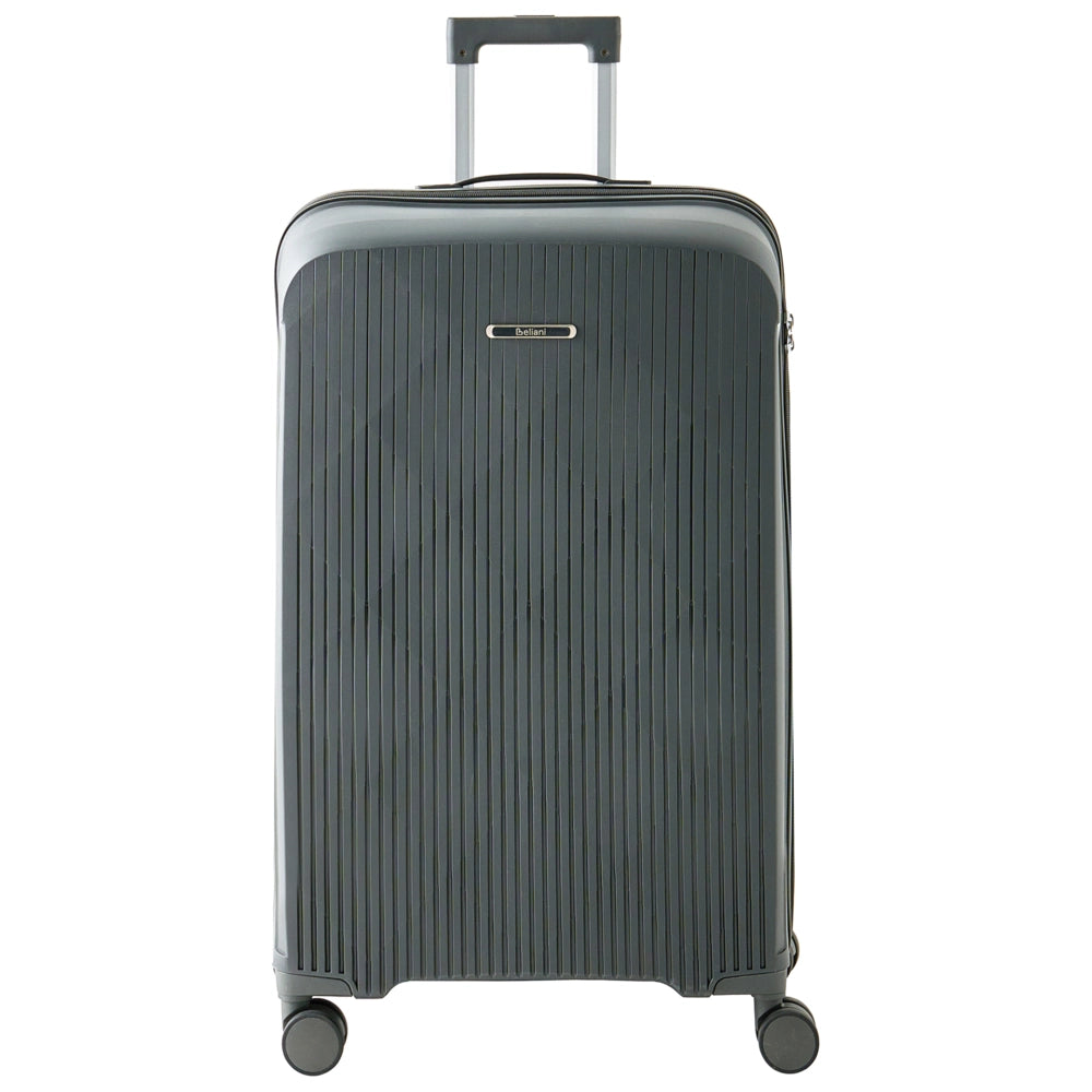 Valigia rigida Grigio scuro Materiale sintetico Lucchetto TSA in ferro Ruote silenziose Cerniera antifurto 37 x 20 x 53 cm Moderna