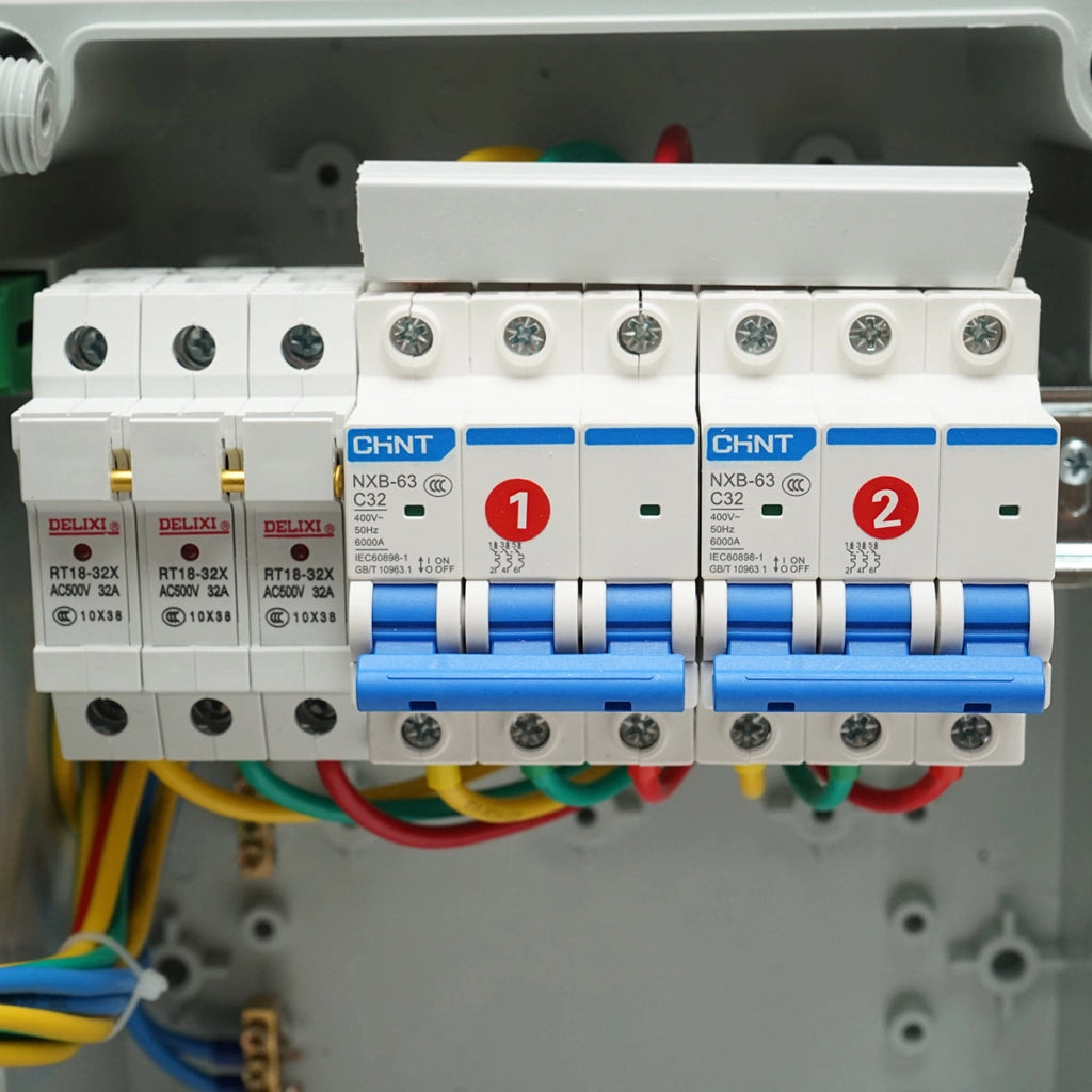 Pannello gruppo prese per organizzazione cantiere 2x400V/32A, 6 moduli, 340x220x160mm IP67 SUNTREE