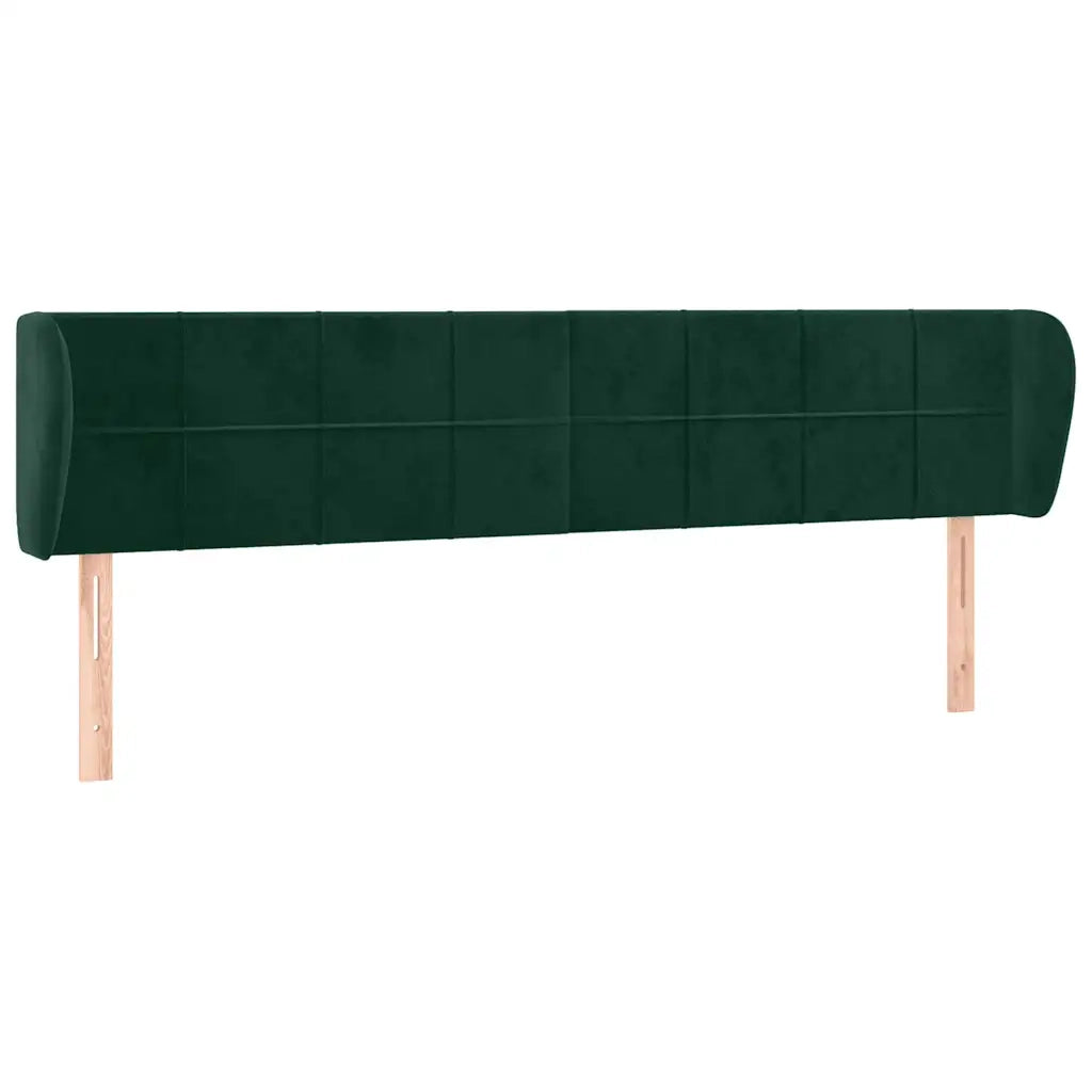 Testiera ad Orecchio Verde Scuro 183x23x78/88 cm in Velluto 3117207