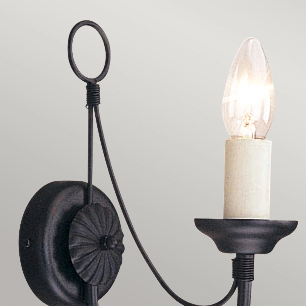 Applique Carisbrooke Elstead 1xE14 60W nero acciaio IP20