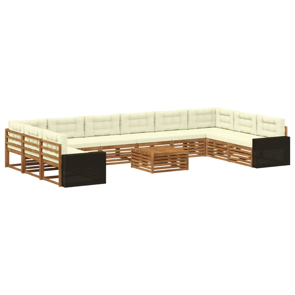 Set divani con cuscino 11 pcs Legno di Acacia Massello