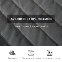 Amaca da Giardino Portatile con Cuscino Integrato, in Cotone, Poliestere e Acciaio, 368x93x110 cm, Grigio Scuro