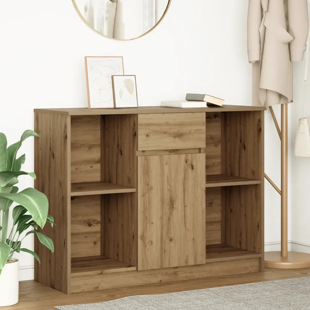 Credenza con Cassetto Rovere Artigianale 101x35x76cm Truciolato 861570