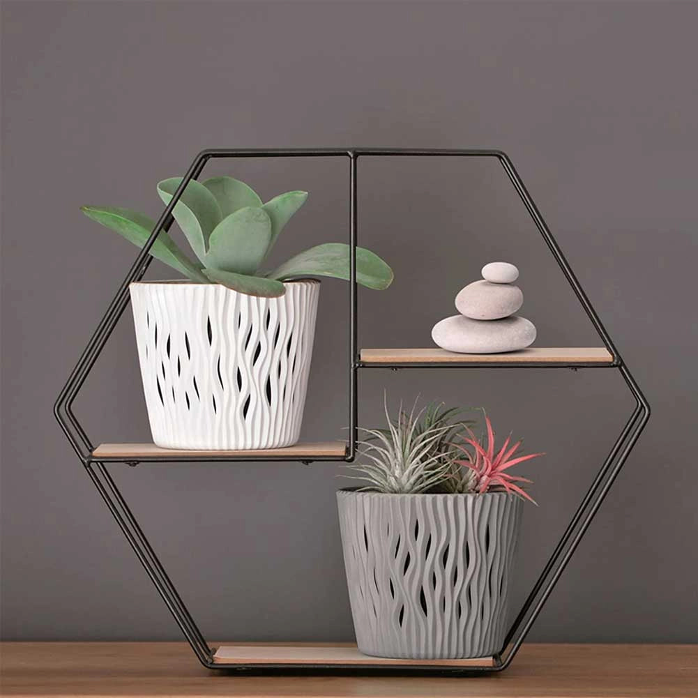 Fioriera Vaso Decorativo Design Moderno Fiori Piante Casa Esterno 16cm Grigio