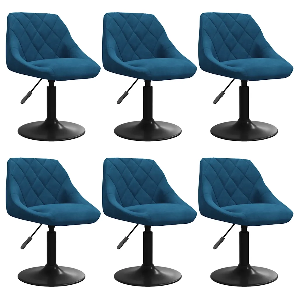 Sedie da Pranzo Girevoli 6 pz Blu in Velluto 3088806