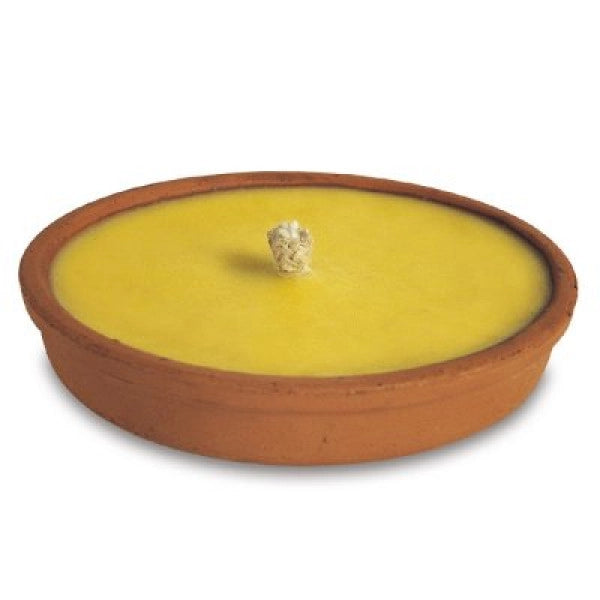 Candela profumata alla citronella in terracotta per uso esterno Ø 18 cm h 3,5 cm